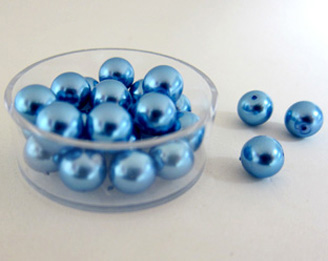 Glaswachsperle 8mm 25Stück blau